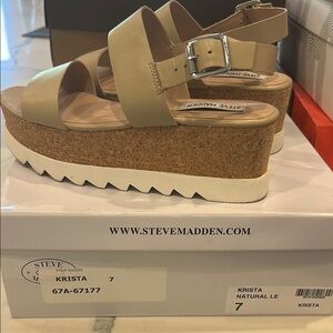 Steve Madden Krista Natural Platform Sandals